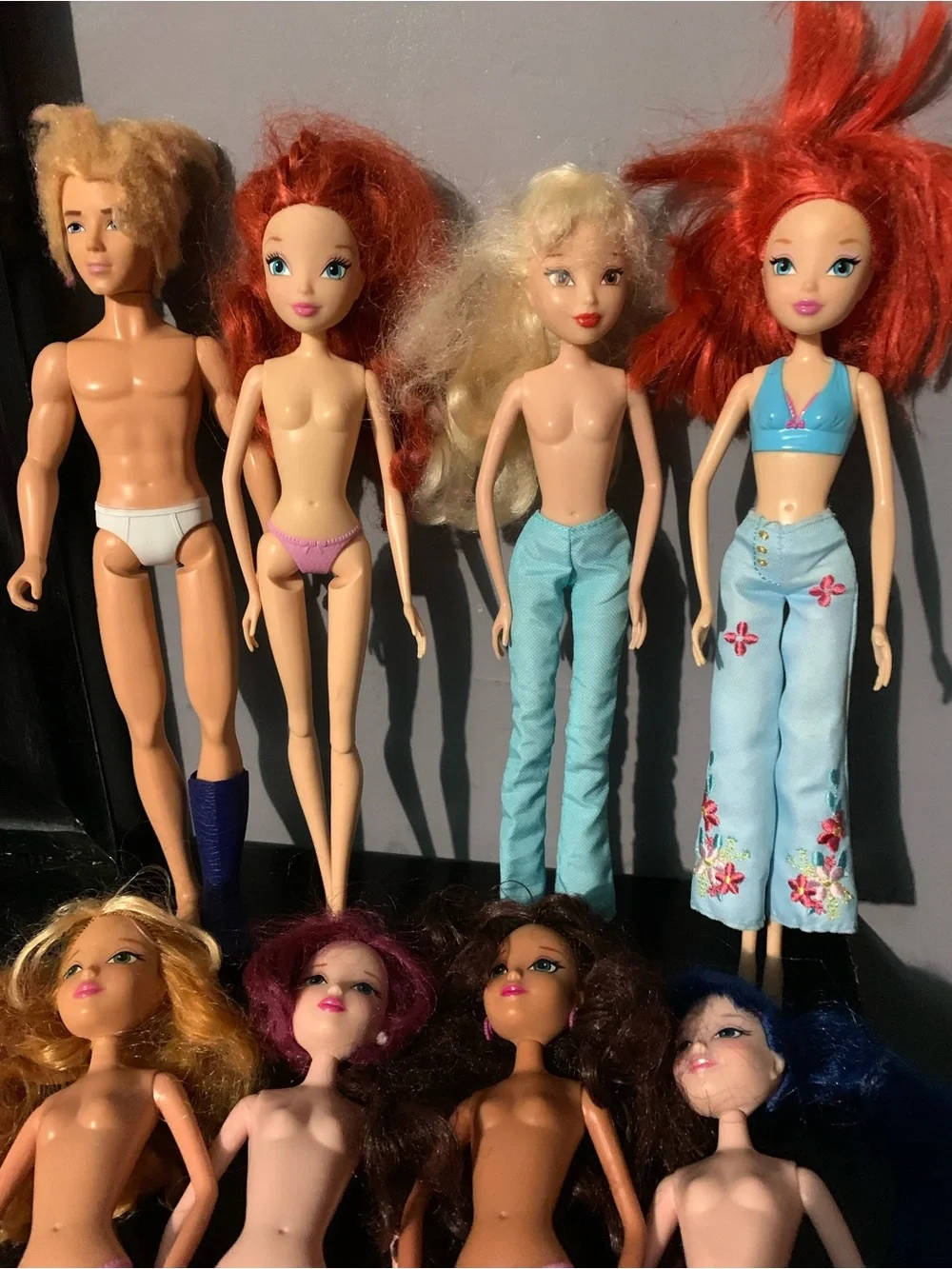 Winx Club Nude Doll Lot Of 8 Tecna, Flora, Bloom, Sky, Aisha, Stella, Musa